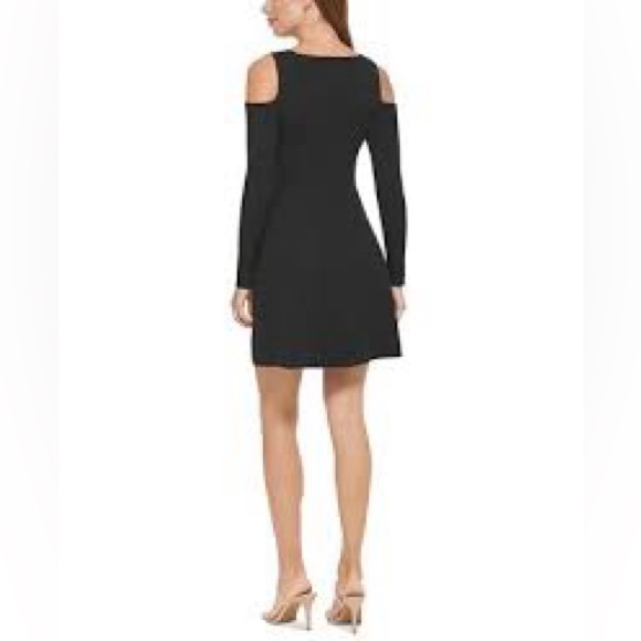 Michael Lauren Radford Open Shoulder Dress in Black NWT X Small - Picture 3 of 8